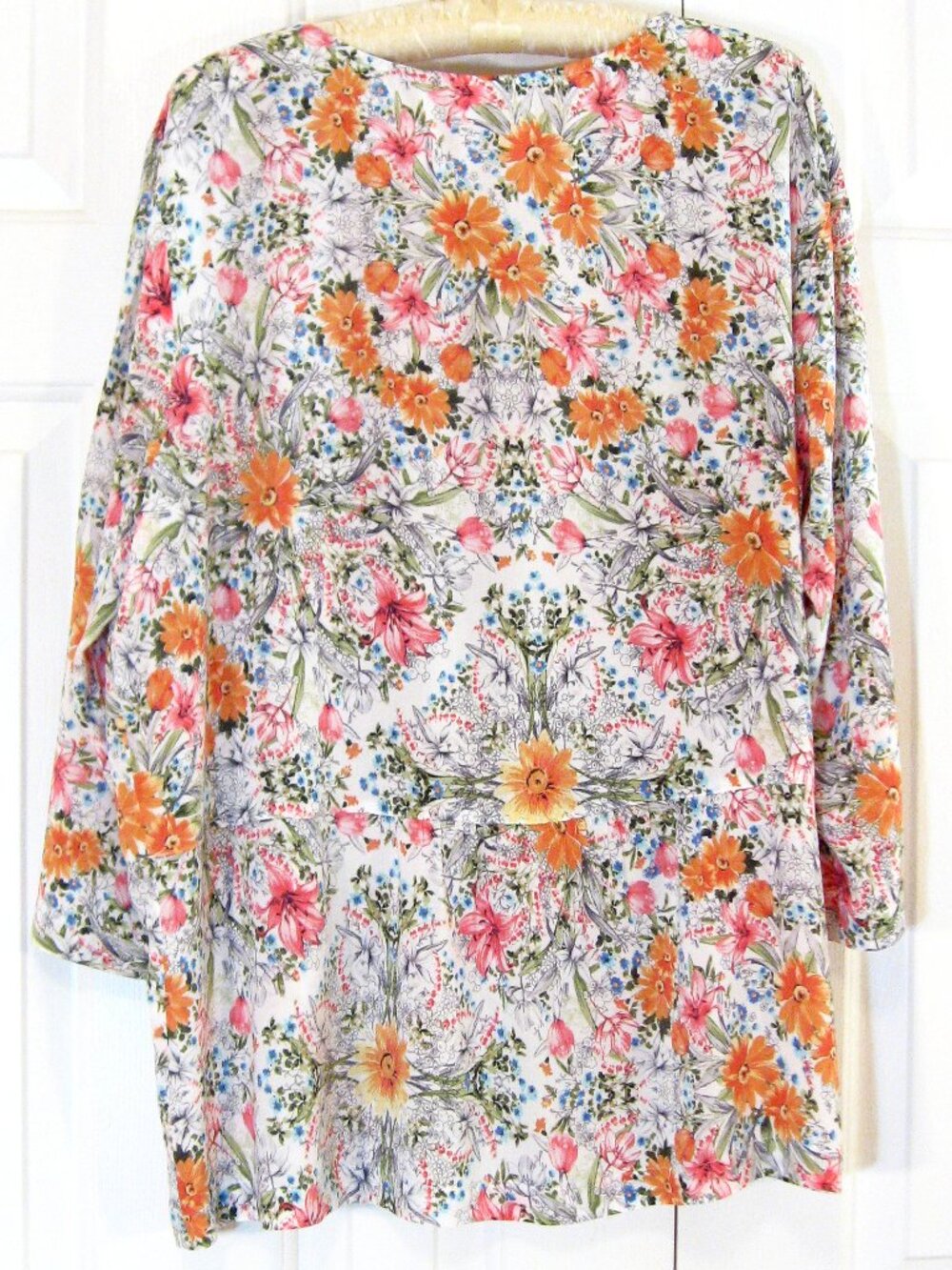 J. Jill | Floral Printed Flounce Hem Tunic Top - Picture 6 of 9